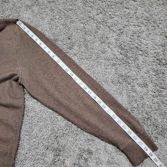 Men's The North Face Wool Brown Lightweight Thermal Quarter Zip Pullover - XL - Picture 7 of 8